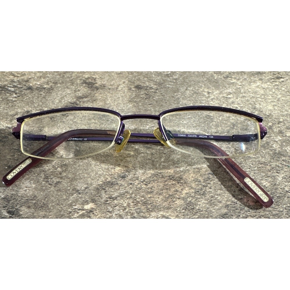 Covergirl CG805 Col 078 Half Rim Purple Flex Eyeglasses Frame 48-18-135-22mm